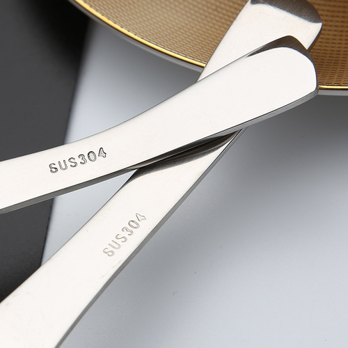 304 stainless steel small spoon soup spoon rice spoon thickened one-piece western food spoon palace spoon tableware laser logo