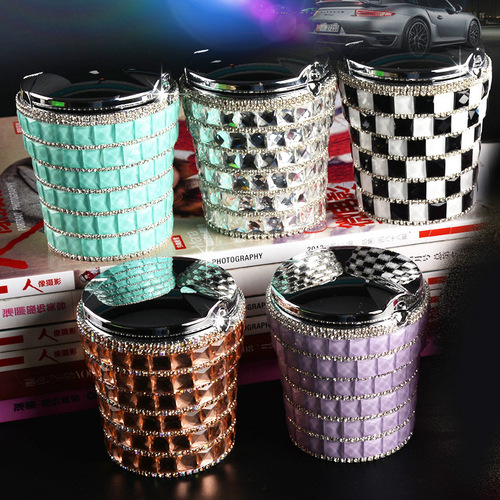 Diamond ashtray 4S shop supplies car interior decoration car ashtray diamond LED ashtray with light