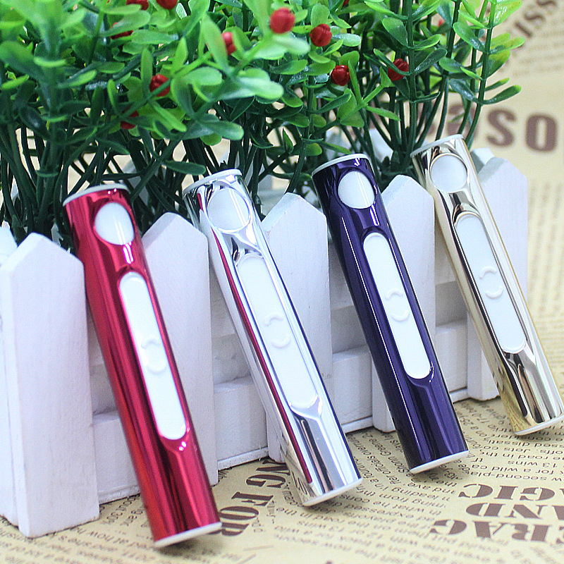 格銳 USB點煙器個性創意時尚型女士長條圓柱形充電打火機壹件代發