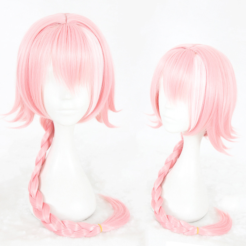 Show Dan Fate/Apocrypha Astolford Sakura Pink Braid Style cos Wig 345F