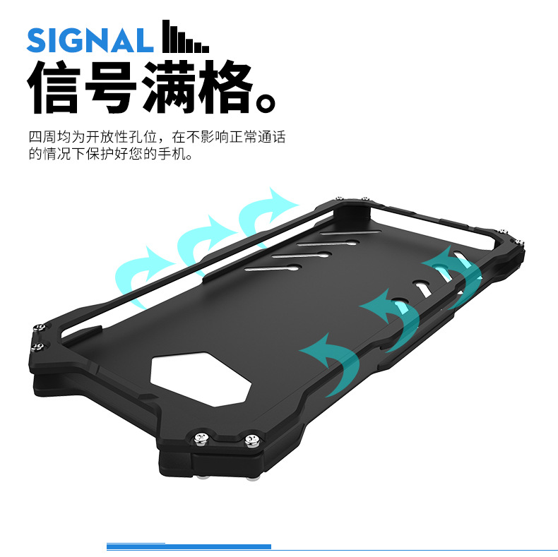 R-Just Batman Shockproof Aluminum Shell Metal Case with Custom Stent for Samsung Galaxy S6