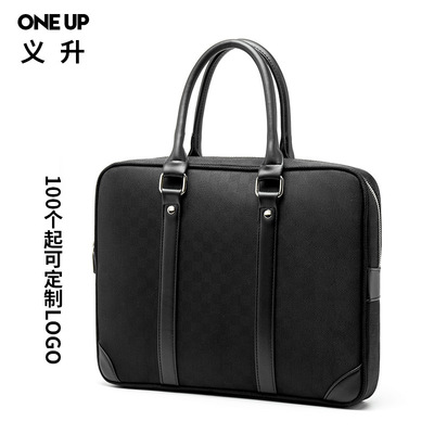 ONE UP Jacquard weave lattice man Handbag oxford Briefcase company Business package Customized customized logo