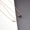 Golden necklace, pendant heart-shaped heart shaped, accessory, pink gold, Japanese and Korean, simple and elegant design