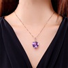 Crystal pendant heart shaped with amethyst, necklace, 750 sample gold, with gem