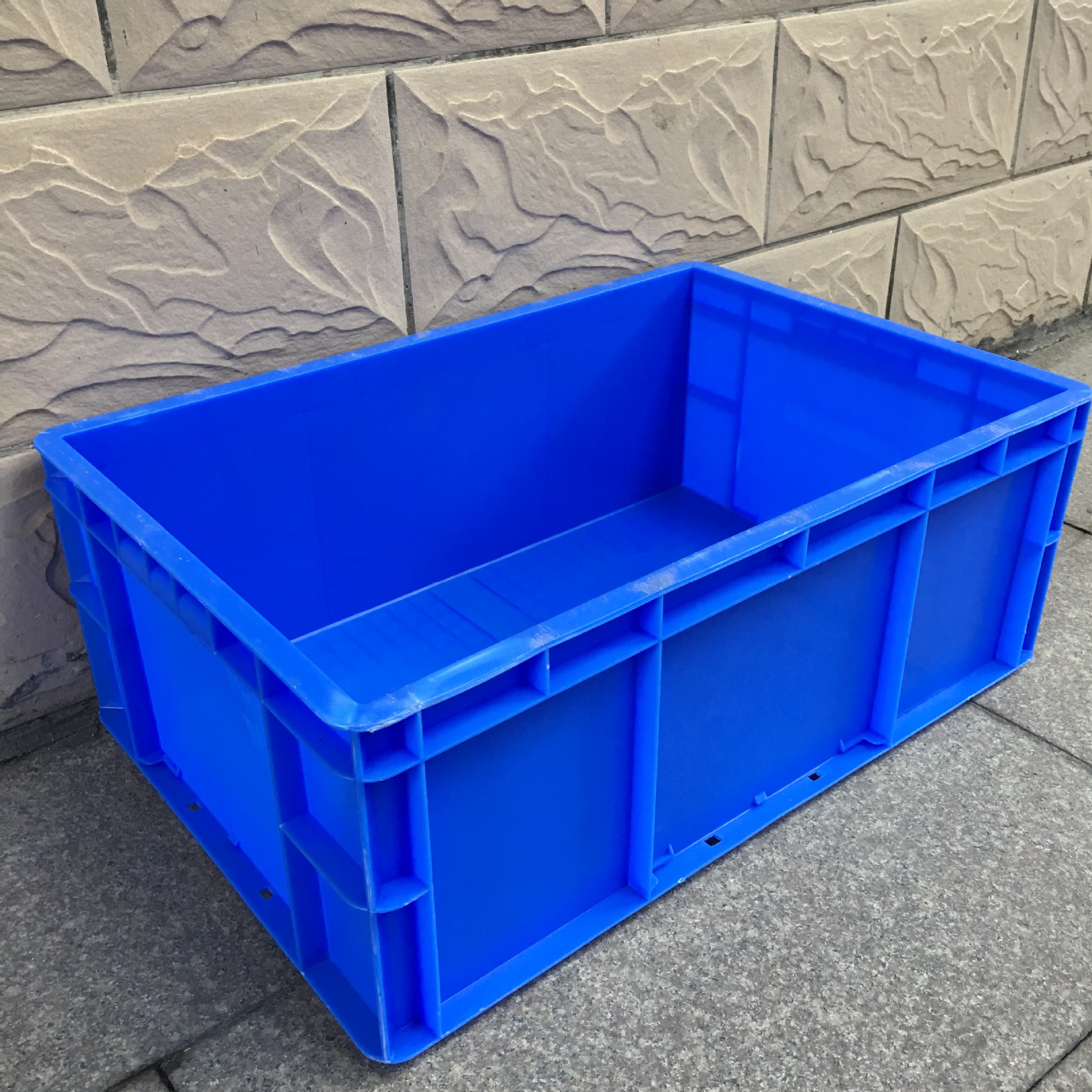 直销耐用可堆式塑胶箱 灰色加厚全新料EU4616物流箱 汽车配件胶筐