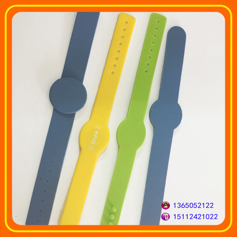 RFID游泳防水重复多次使用智能硅胶手腕带一次性织带防盗腕带