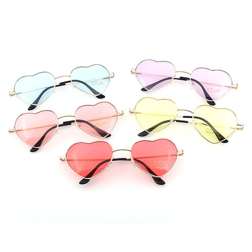 Heart Sunglasses 014 Direct Selling Cute Heart Shape Gradient Glasses European and American Trendy Metal Frame Women's Sunglasses