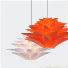創意個性北歐百合彩色PVC吊燈美式后現代簡約餐客廳店鋪家居燈飾