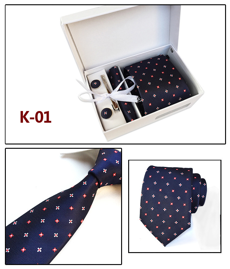 Factory Wholesale Men's Tie Spot Gift Box 6 Pieces Set Team Necktie Business Formal Wear Tie display picture 1