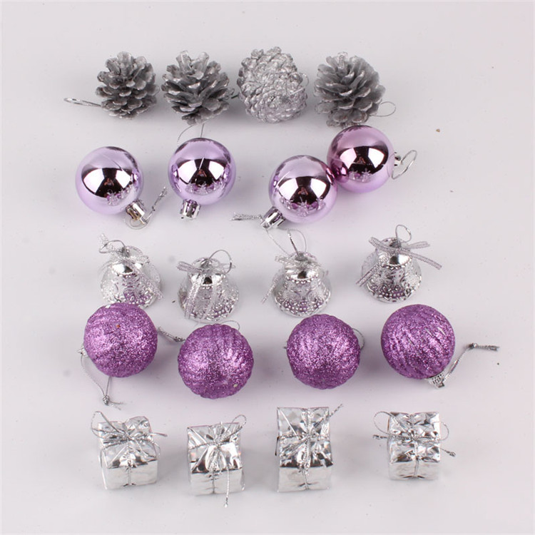 Decoración de Navidad 20 piezas púrpura bolsa de Navidad colgante árbol de Navidad