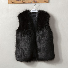 2025秋冬儿童皮草马甲韩版男女童狐狸毛人造毛仿皮草外套中长款潮