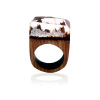 Wooden ring handmade, ethnic fashionable resin, ethnic style, city style