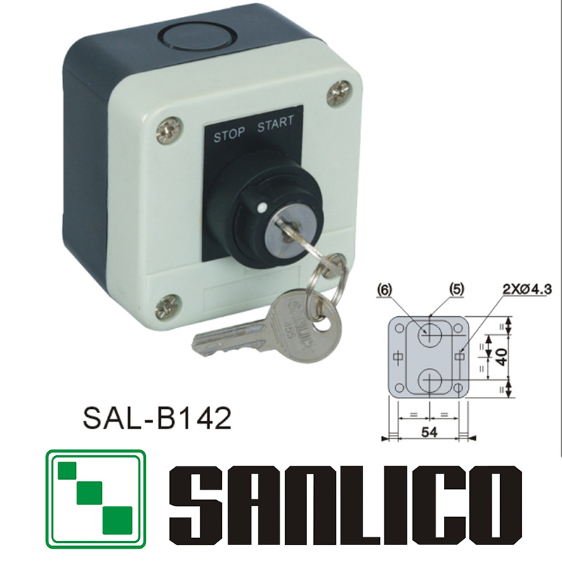 防水IP65按钮盒接线盒钥匙开关 SAL(LA68H XAL)-B142