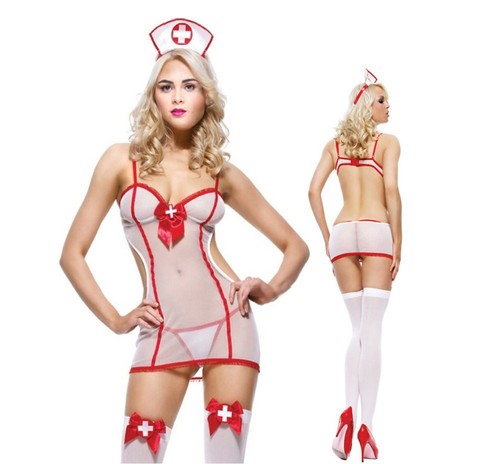 外贸欧美性感制服角色扮演极度诱惑护士制服连体衣批发代发
