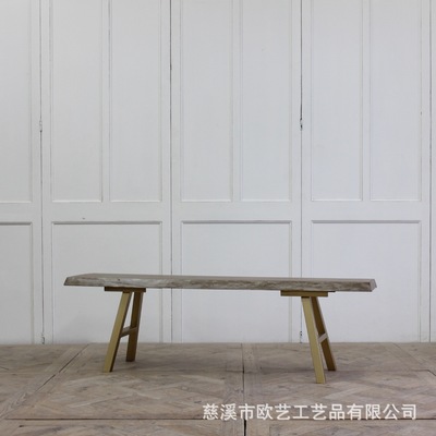 美式乡村实木复古 餐椅 休闲长凳 厂家直销|ru