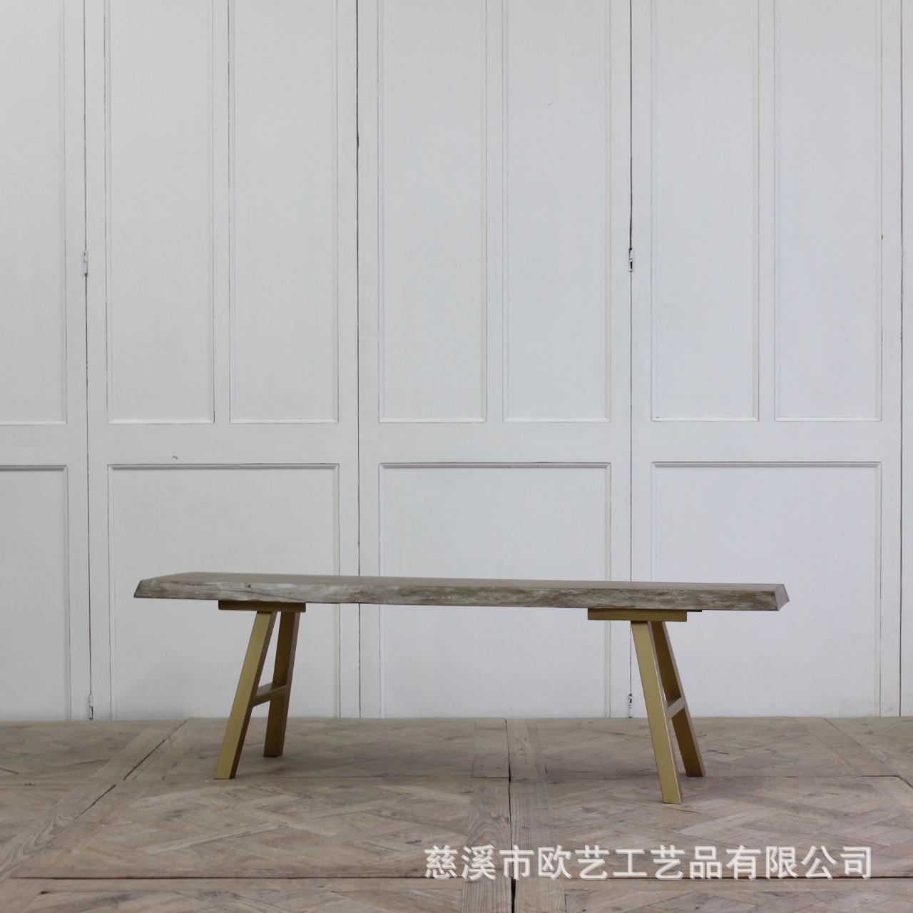 美式乡村实木复古 餐椅 休闲长凳 厂家直销|ru