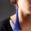 Ethnic retro earrings, accessory handmade with tassels, ethnic style