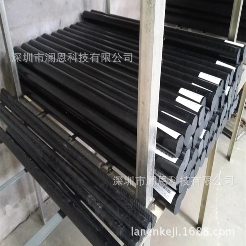 耐磨黑色加纤尼龙棒，PA6630GF棒材批发