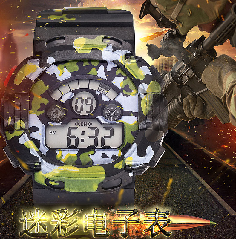 watch student waterproof Movement electronic form Teenagers run Men's watches digital outdoors multi-function army style watch