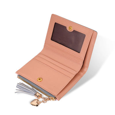 Hàn quốc phiên bản của phụ nữ mới của ví ngắn ghép hit màu ngắn thư mục da tua dây kéo thẻ tại chỗ purse