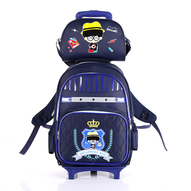 Korean Edition pupil Two Trolley bags men and women Removable Lightening Trolley bags men and women Simplicity knapsack