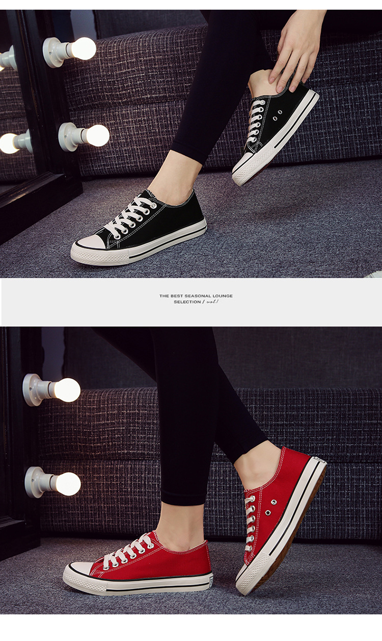 Unisex Fashion Solid Color Round Toe Canvas display picture 1