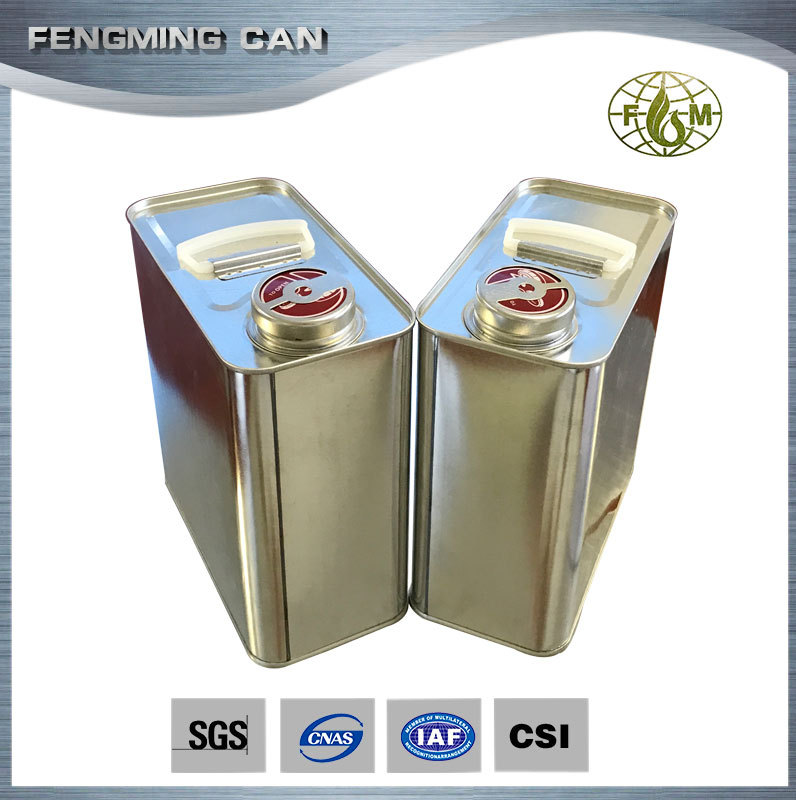 2L涂白压力咀拉手方罐 马口铁金属化工油漆胶水溶剂包装铁桶