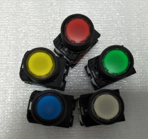 日本富士AR22FOL带灯按钮富士正品AR22FOL-02E3W带灯按钮自复位