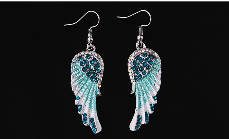 Mode Ailes Alliage Incruster Strass Femmes Boucles D'oreilles 1 Paire display picture 1