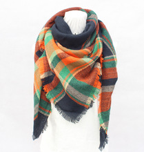 秋冬新款格子方巾女士冬天保暖仿羊绒围巾披肩欧美原单品质