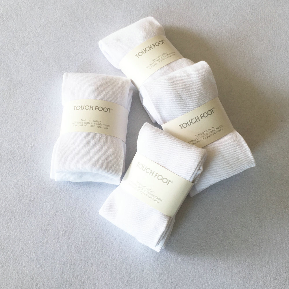 White solid color tights