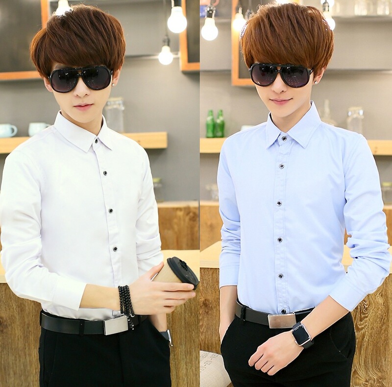 Summer Cheap Shirt Men's Long-sleeved Slim-fit Workwear Business White Shirt Solid Color Professional Dress Men's Shirt Shirt