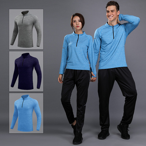 Sports Long Sleeve Men and Women Autumn and Winter Quick Dry Running Fitness Training Set Casual Loose Couple's Style Group Purchase Clothing