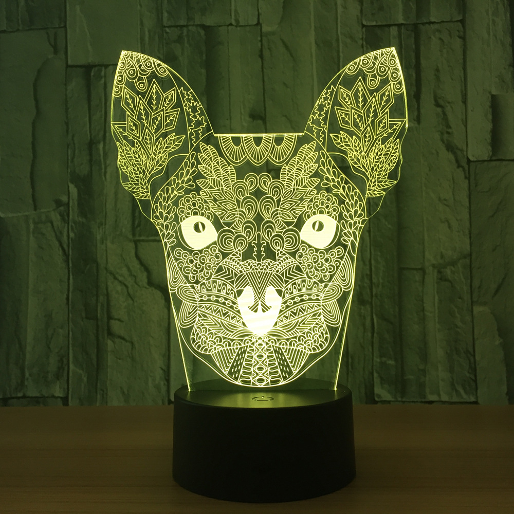 七彩立体灯 LED渐变3D灯具 亚克力灯七彩台灯小