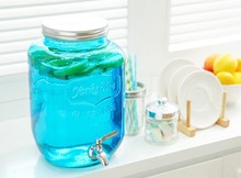 批發無鉛加厚玻璃果汁罐帶龍頭4升 葯酒瓶自釀酵素玻璃罐