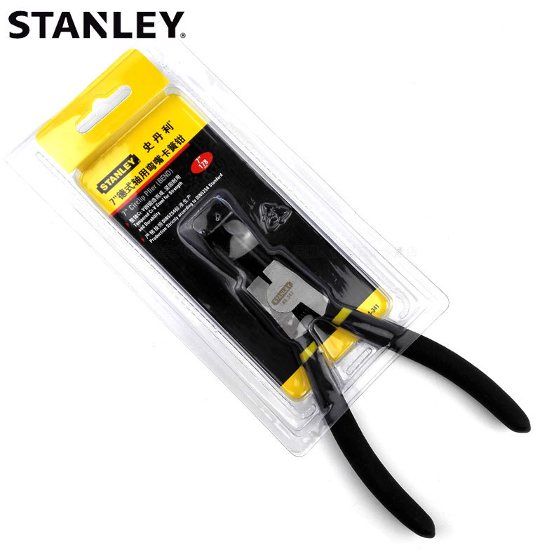 史丹利 德式弯嘴轴用卡簧钳7寸外卡84-341-23 弯口卡环钳 挡圈钳