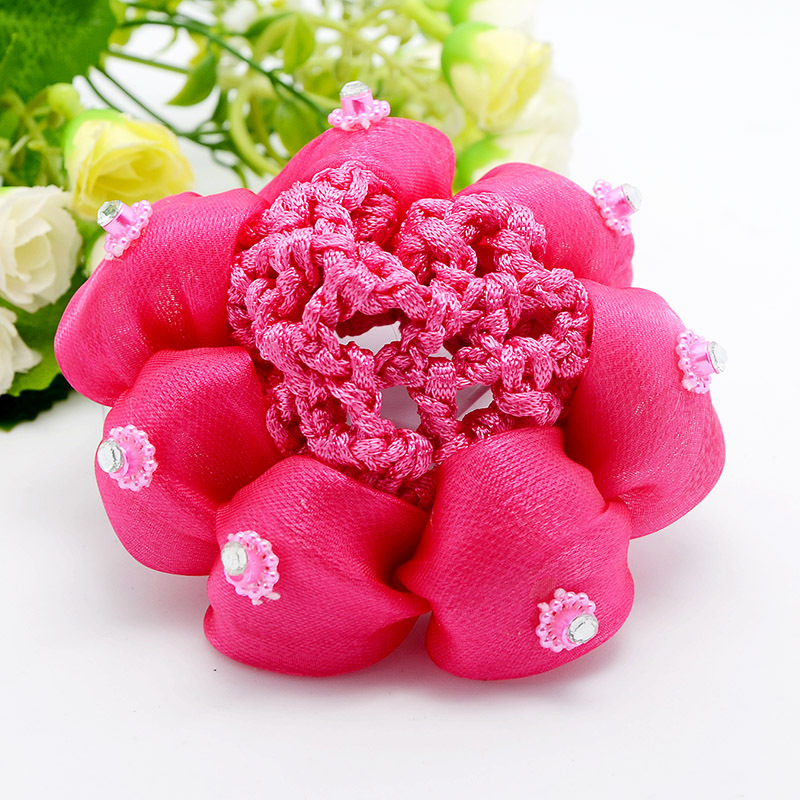 儿童舞蹈配饰发网 点钻盘发 演出化妆发饰  丸子精品时尚头花|ms