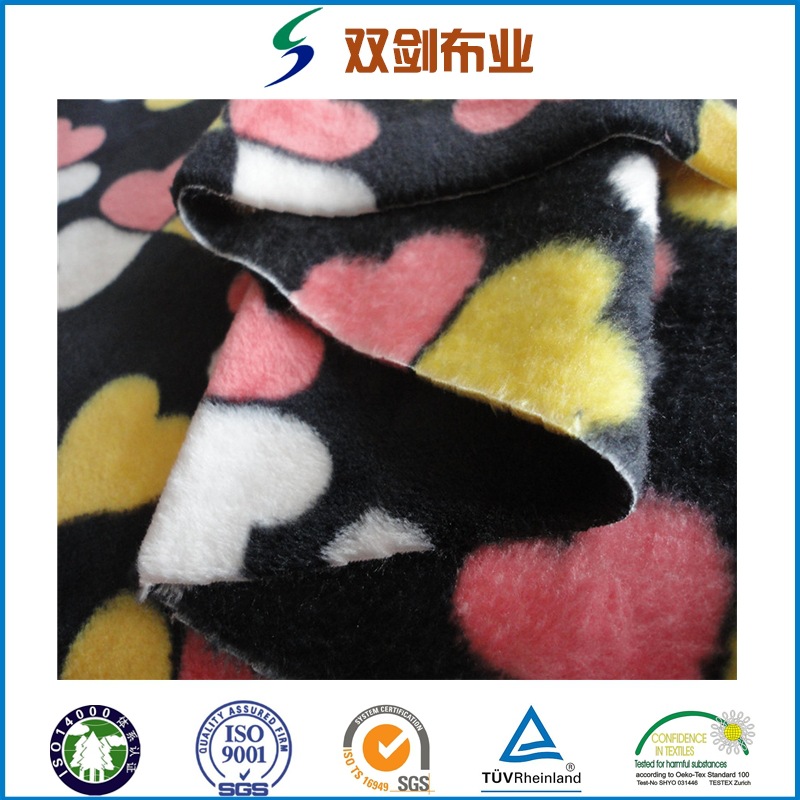 经编双面氨纶超柔印花经编银狐绒四面弹玩具面料服装面料