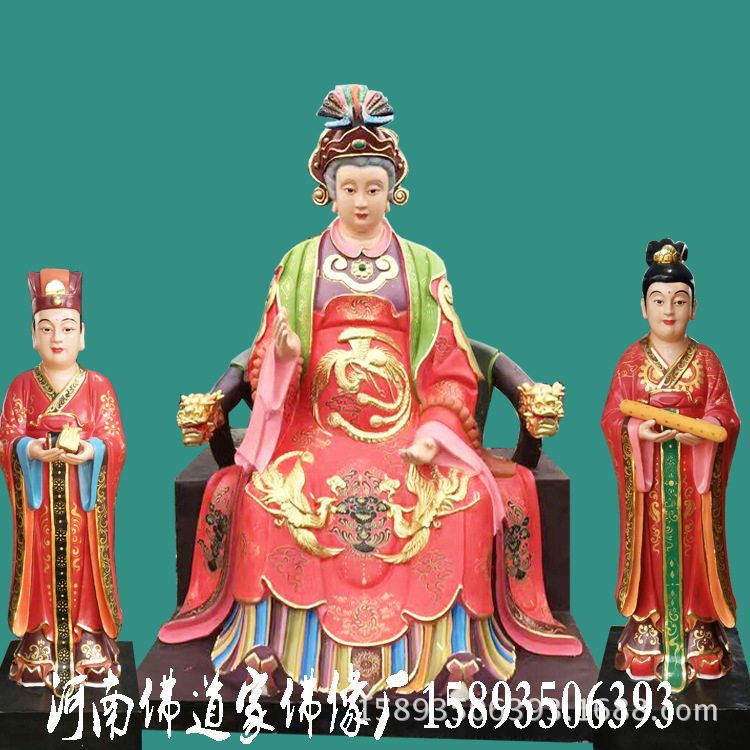 玉皇大帝 王母娘娘配套金童玉女2.3米 打扇女 玻璃钢佛像批发