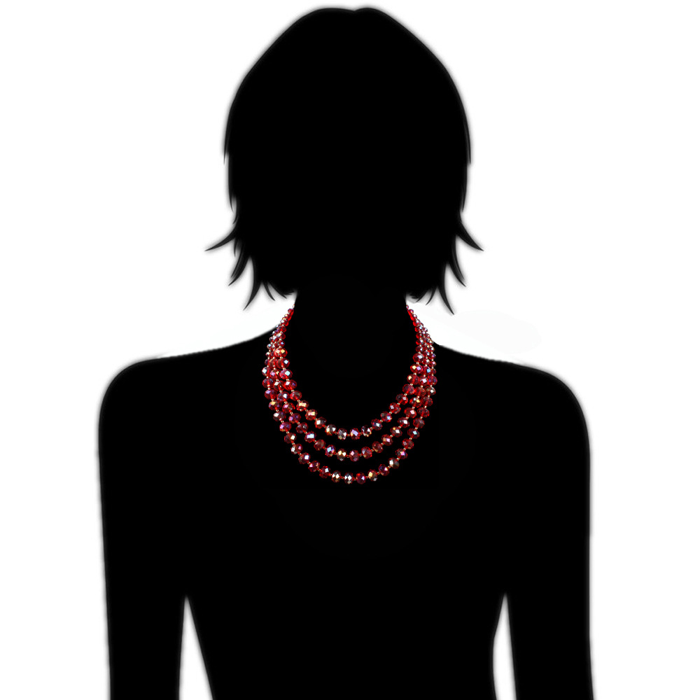 Occident and the United States Glassnecklace (Silver)NHCT0106-Silver