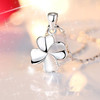 Short pendant, chain for key bag , accessory, jewelry, Korean style, four-leaf clover, wholesale