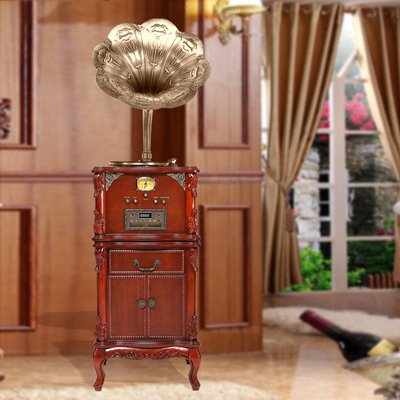 复古留声机厂家黑胶唱片机大喇叭电唱机蓝牙音箱客厅摆件|ms