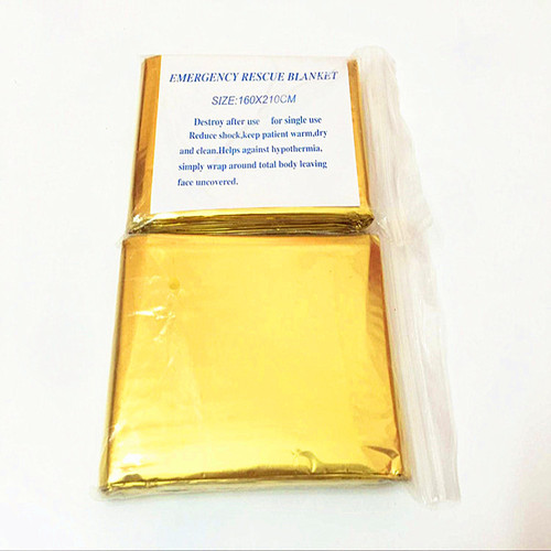 Export e-commerce gold and silver 160x210cm emergency blanket, life-saving, heat preservation, sun protection, survival blanket
