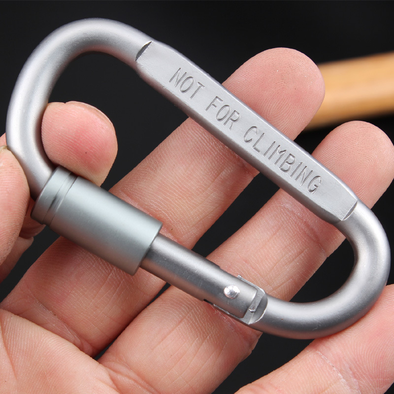 Hochwertige 8CM Outdoor-Kletterschnalle mit Schloss vom Typ D, Schnellhängeschnalle aus Aluminiumlegierung_voghion.com