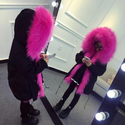 star children Fur imitation coat men and women Fox Internal bile Removable cotton-padded clothes Faction overcome Windbreaker thickening