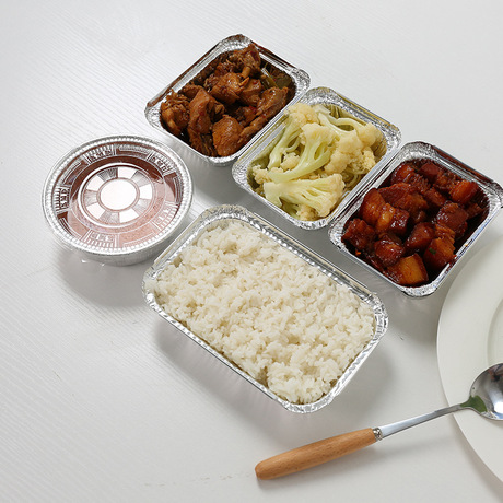 Bowl hộp ăn trưa dùng một lần đóng gói khay mực takeaway nướng lá thiếc container vận chuyển thức ăn bữa vuông Bếp dùng một lần