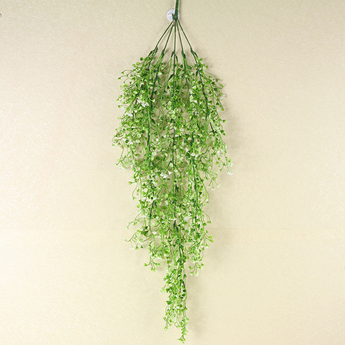 Factory direct sales Admiralty willow wall hanging, simulated plant wall, hanging basket orchid, plastic fake flowers and green plants, simulated rattan