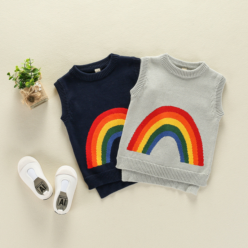 童装一件代发春季新款无袖套头中小男童针织毛衣马甲童装批发