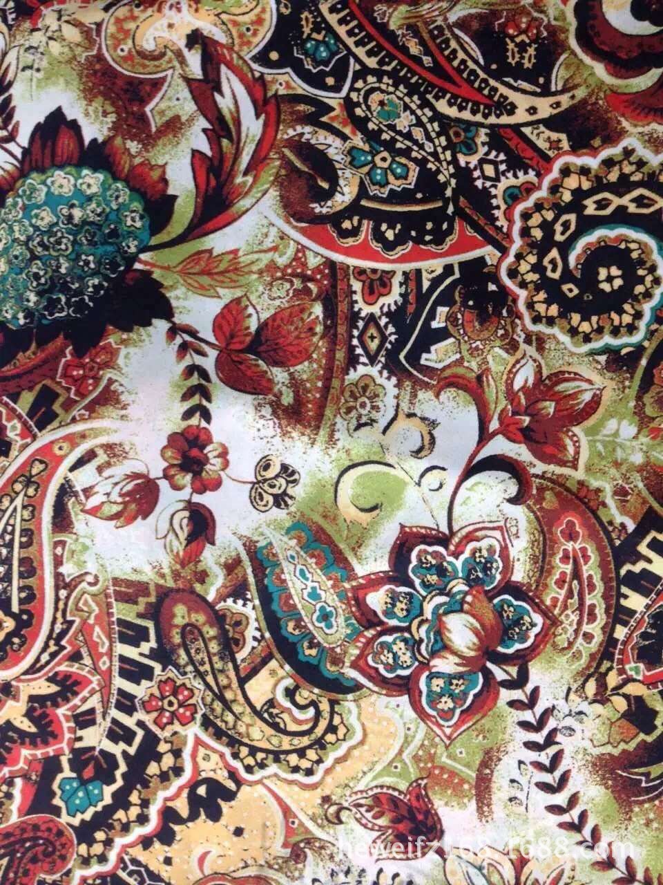 转移印花厂F8886 供应花型加工印花可印雪纺 涤棉 针织等服装面料