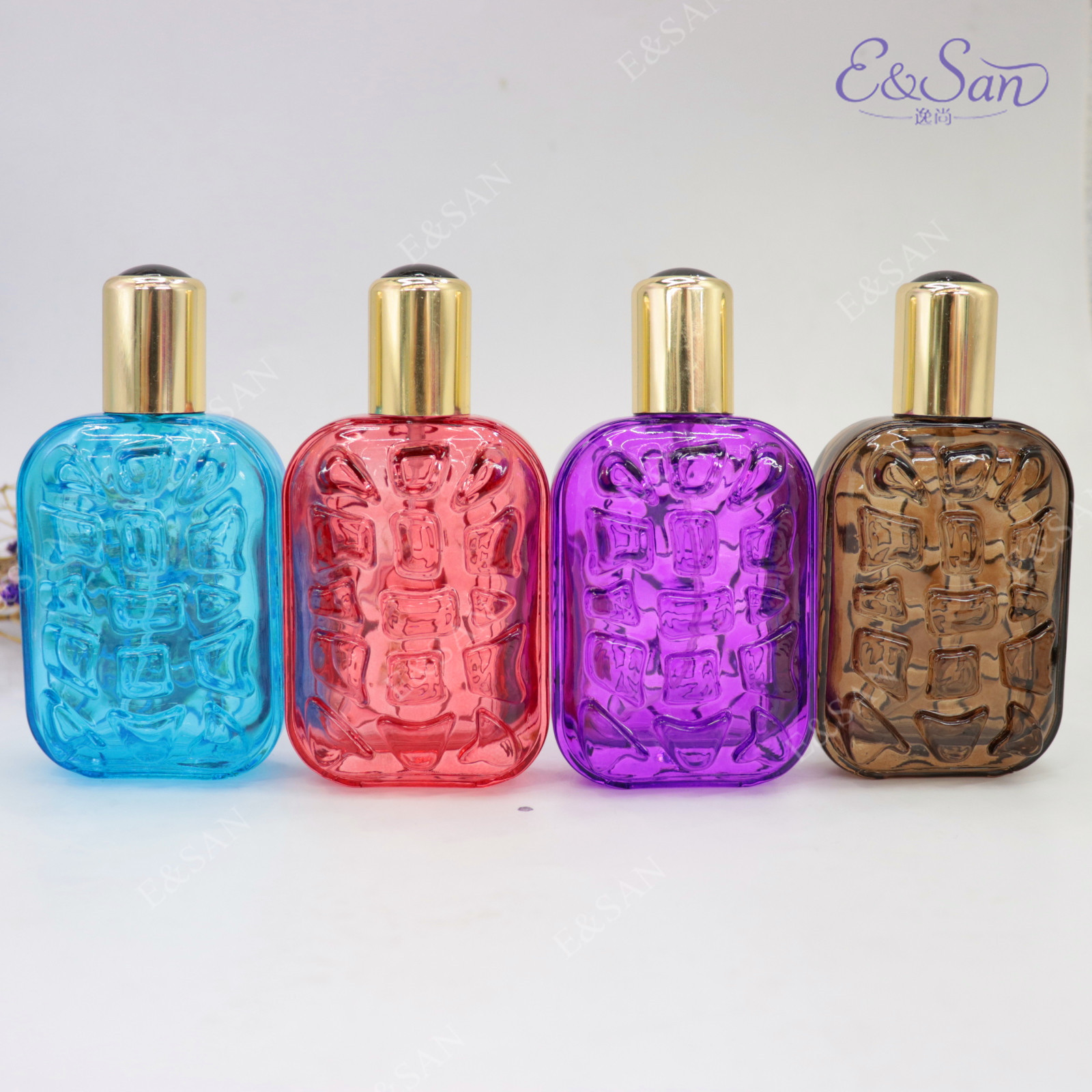 PT258-50ML喷色扁四方形香水瓶/玻璃空瓶/喷雾瓶化妆品瓶